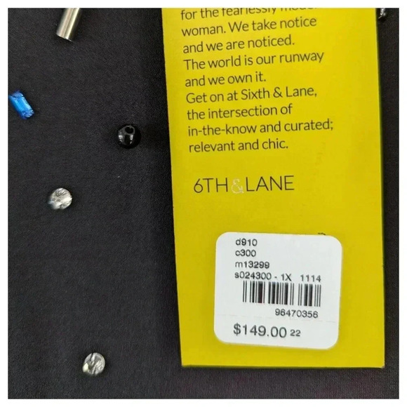 6th & LANE Lane Bryant NWT Embellished Black Maxi Dress Size 22 - Picture 6 of 9